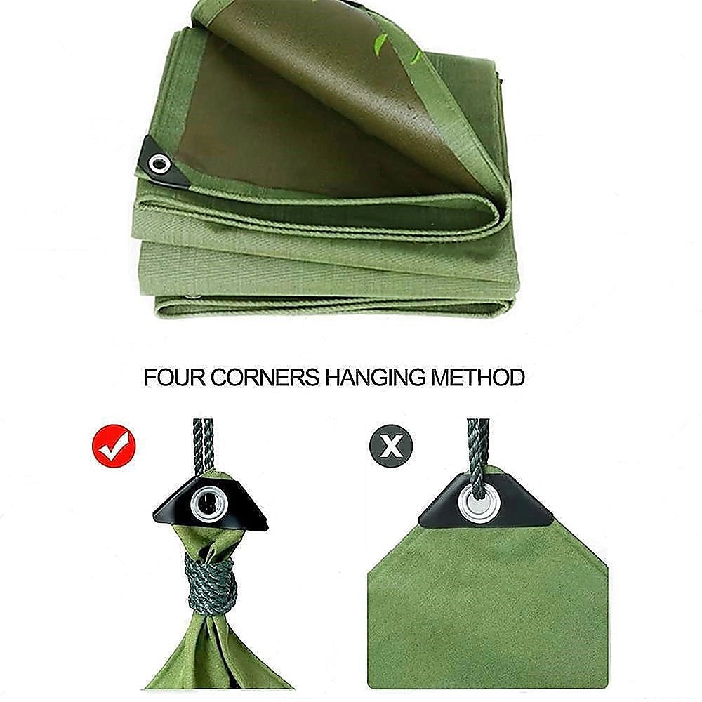 Awnings: 3x4M Army Heavy Duty Waterproof Canvas Tarp Tarpaulin Sun Blocked Dustproof