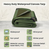 Awnings: 3x4M Army Heavy Duty Waterproof Canvas Tarp Tarpaulin Sun Blocked Dustproof