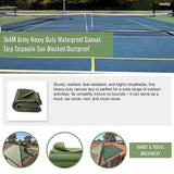 Awnings: 3x4M Army Heavy Duty Waterproof Canvas Tarp Tarpaulin Sun Blocked Dustproof