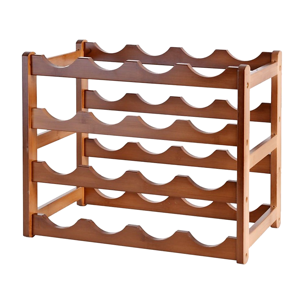 Wine Racks: Bamboo Stackable Modular Freestanding Countertop Wine Shelf Rack