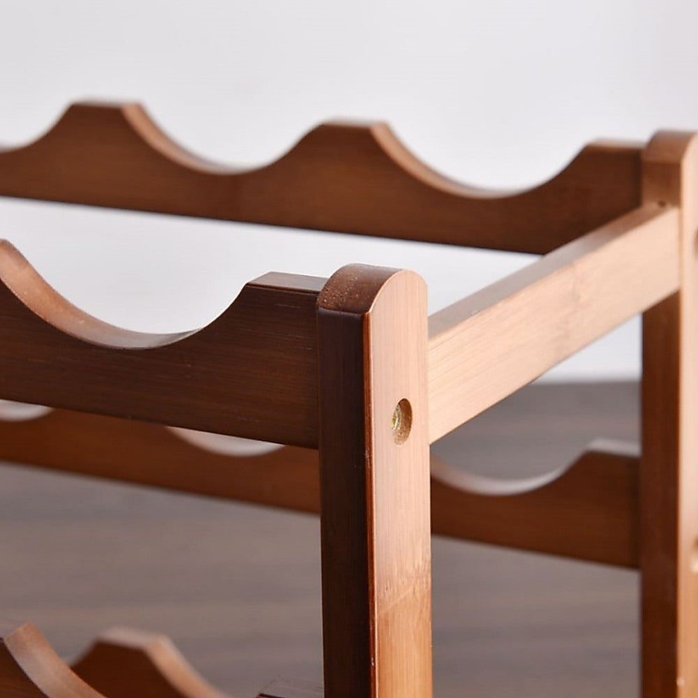 Wine Racks: Bamboo Stackable Modular Freestanding Countertop Wine Shelf Rack
