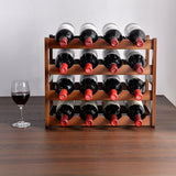 Wine Racks: Bamboo Stackable Modular Freestanding Countertop Wine Shelf Rack