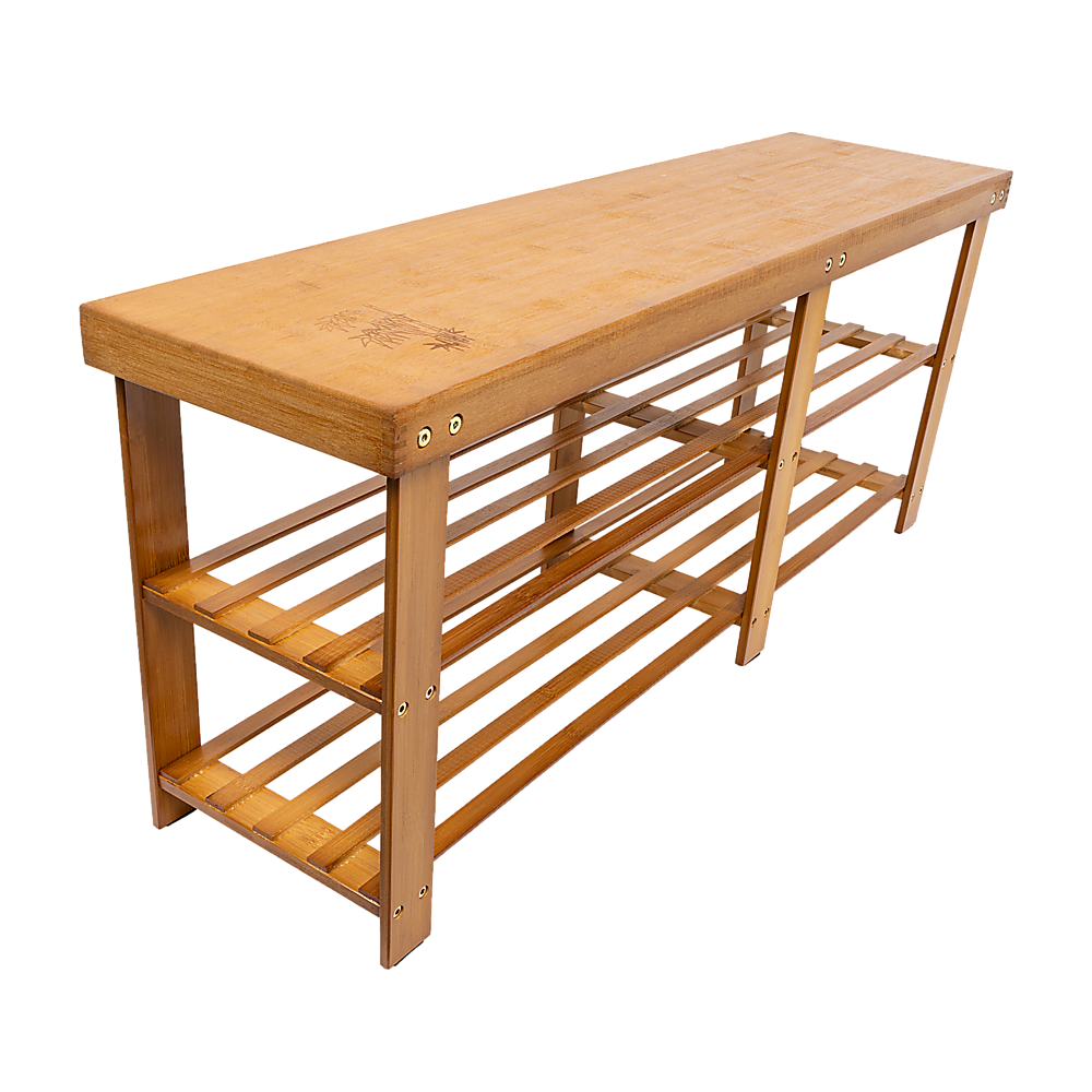 Shoe Storage: Bamboo Shoe Rack Wooden Bench Storage Organiser Cabinet Holder Stool