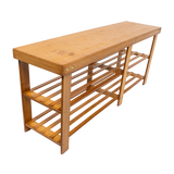 Shoe Storage: Bamboo Shoe Rack Wooden Bench Storage Organiser Cabinet Holder Stool