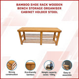 Shoe Storage: Bamboo Shoe Rack Wooden Bench Storage Organiser Cabinet Holder Stool