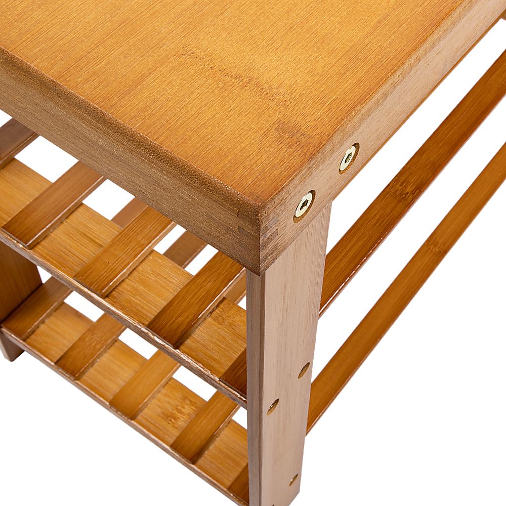 Shoe Storage: Bamboo Shoe Rack Wooden Bench Storage Organiser Cabinet Holder Stool