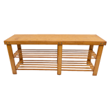 Shoe Storage: Bamboo Shoe Rack Wooden Bench Storage Organiser Cabinet Holder Stool