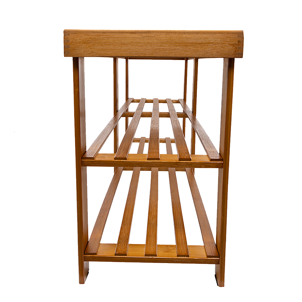 Shoe Storage: Bamboo Shoe Rack Wooden Bench Storage Organiser Cabinet Holder Stool