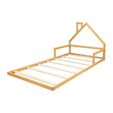 Beds & Bed Frames: Pine Wood Floor Bed House Frame for Kids and Toddlers
