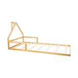 Beds & Bed Frames: Pine Wood Floor Bed House Frame for Kids and Toddlers