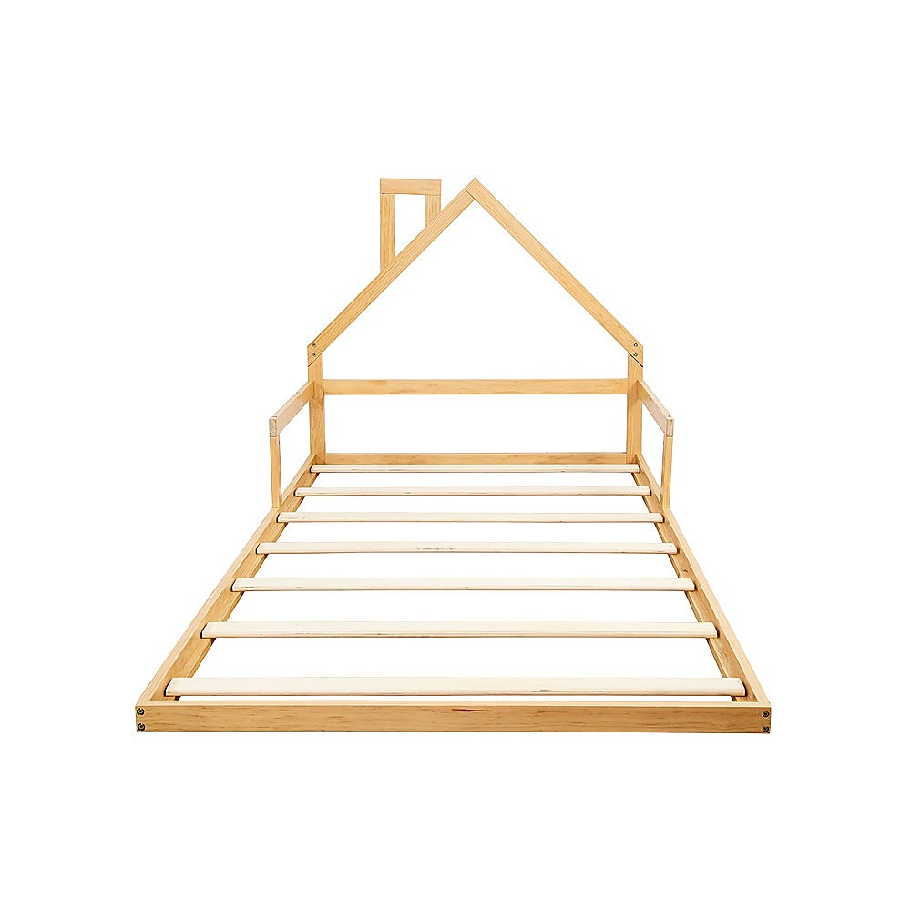 Beds & Bed Frames: Pine Wood Floor Bed House Frame for Kids and Toddlers