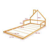 Beds & Bed Frames: Pine Wood Floor Bed House Frame for Kids and Toddlers