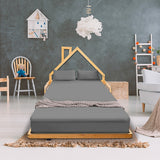 Beds & Bed Frames: Pine Wood Floor Bed House Frame for Kids and Toddlers