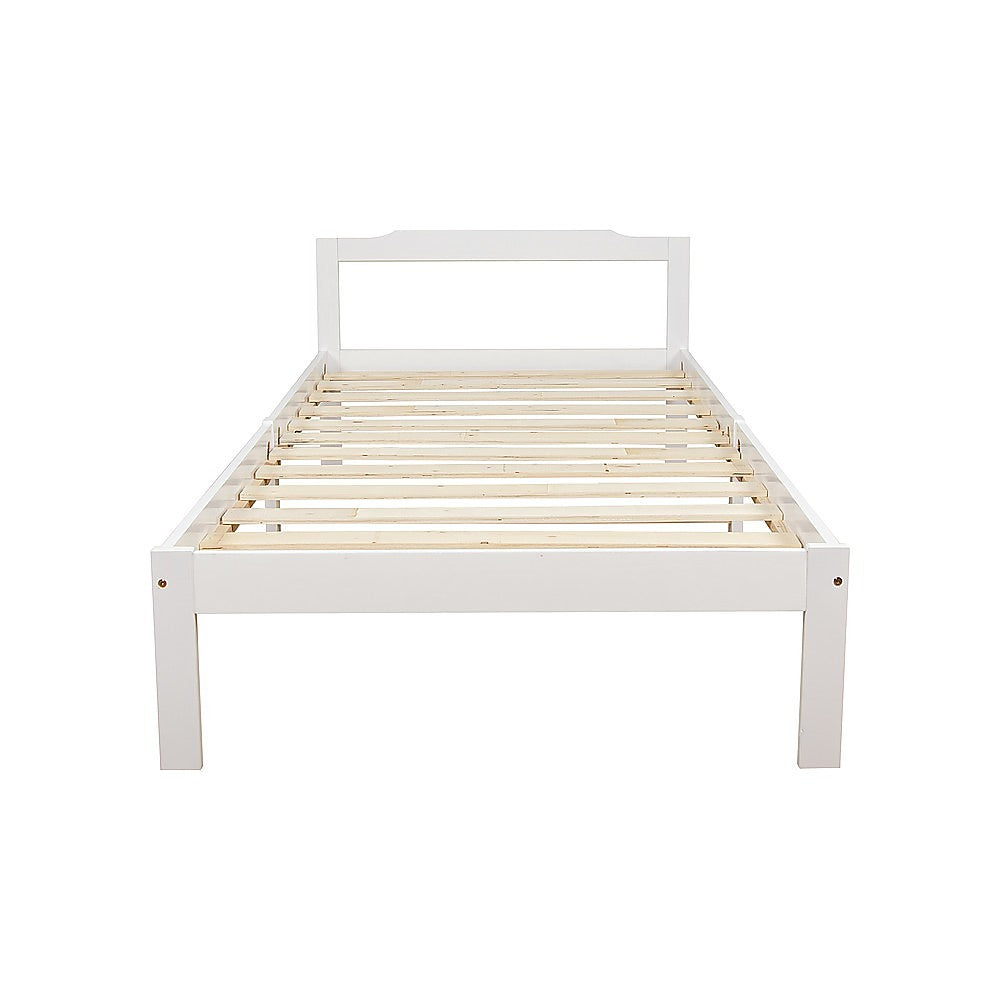 Beds & Bed Frames: Natural Wooden Bed Frame Home Furniture