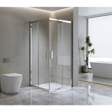 Adjustable 1200x1200mm Double Sliding Door Glass Shower Screen in Chrome