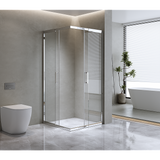 Adjustable 1200x1200mm Double Sliding Door Glass Shower Screen in Chrome