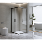 Adjustable 1200x900mm Double Sliding Door Glass Shower Screen in Black