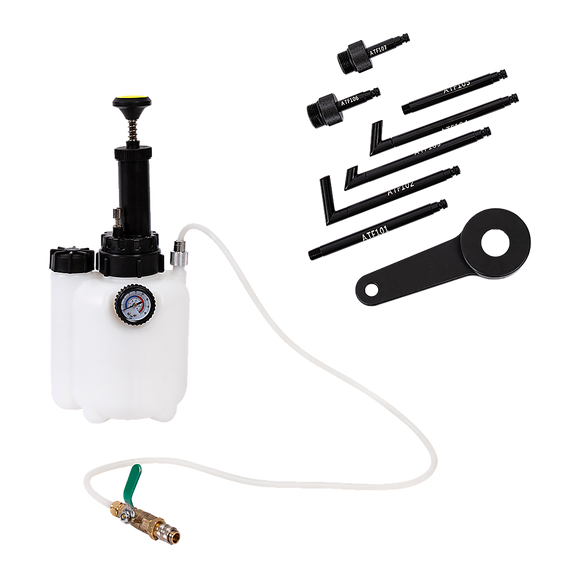 3L Transmission Oil Filling System Fluid Pump Manual Tool With 8pc ATF Adaptors