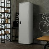 Storage Cabinets: Single-Door Metal Tall Cabinet Shelf Storage for Home Office Gym