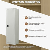 Storage Cabinets: Single-Door Metal Tall Cabinet Shelf Storage for Home Office Gym