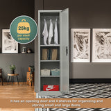 Storage Cabinets: Single-Door Metal Tall Cabinet Shelf Storage for Home Office Gym
