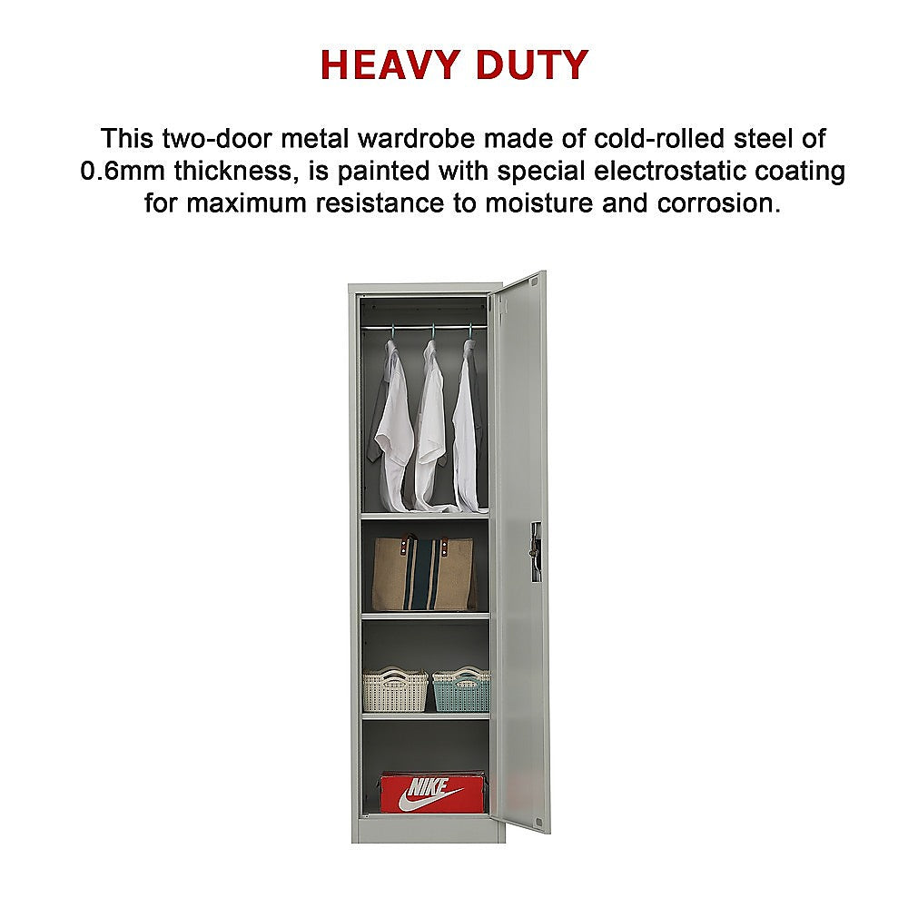 Storage Cabinets: Single-Door Metal Tall Cabinet Shelf Storage for Home Office Gym