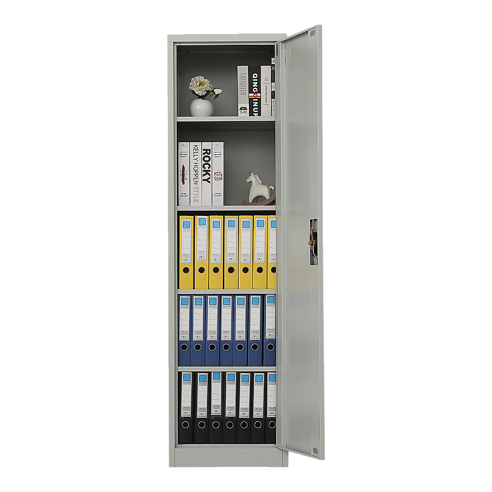 Storage Cabinets: Single-Door Metal Tall Cabinet Shelf Storage for Home Office Gym