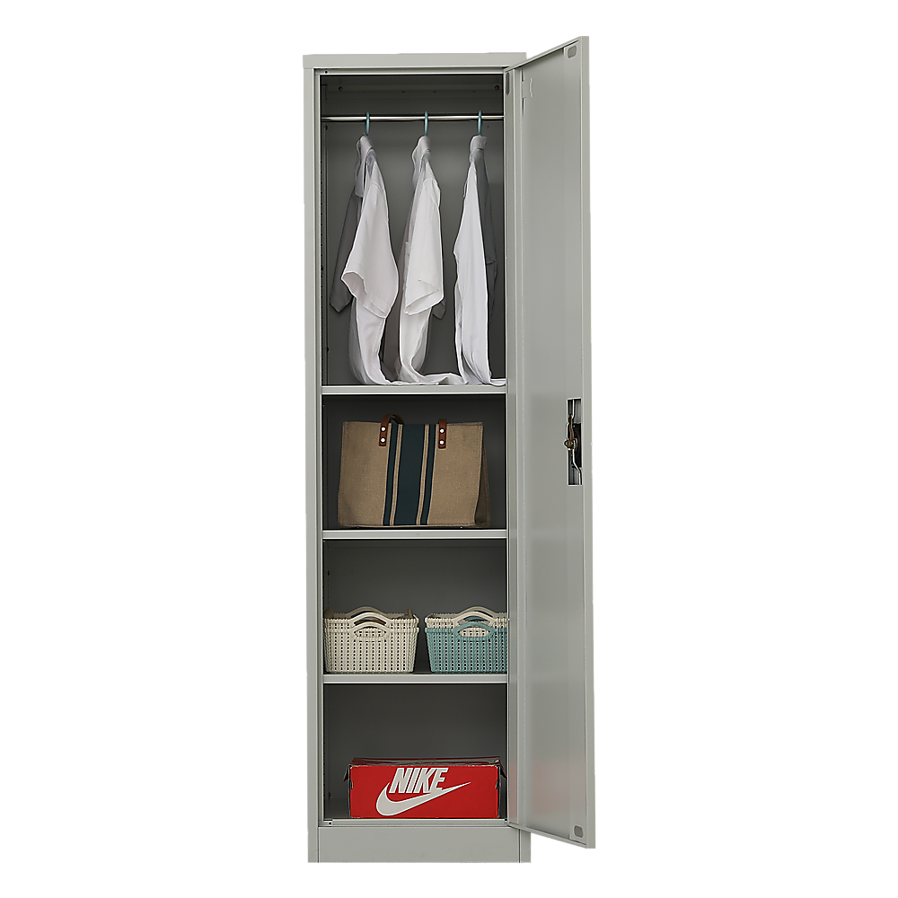Storage Cabinets: Single-Door Metal Tall Cabinet Shelf Storage for Home Office Gym