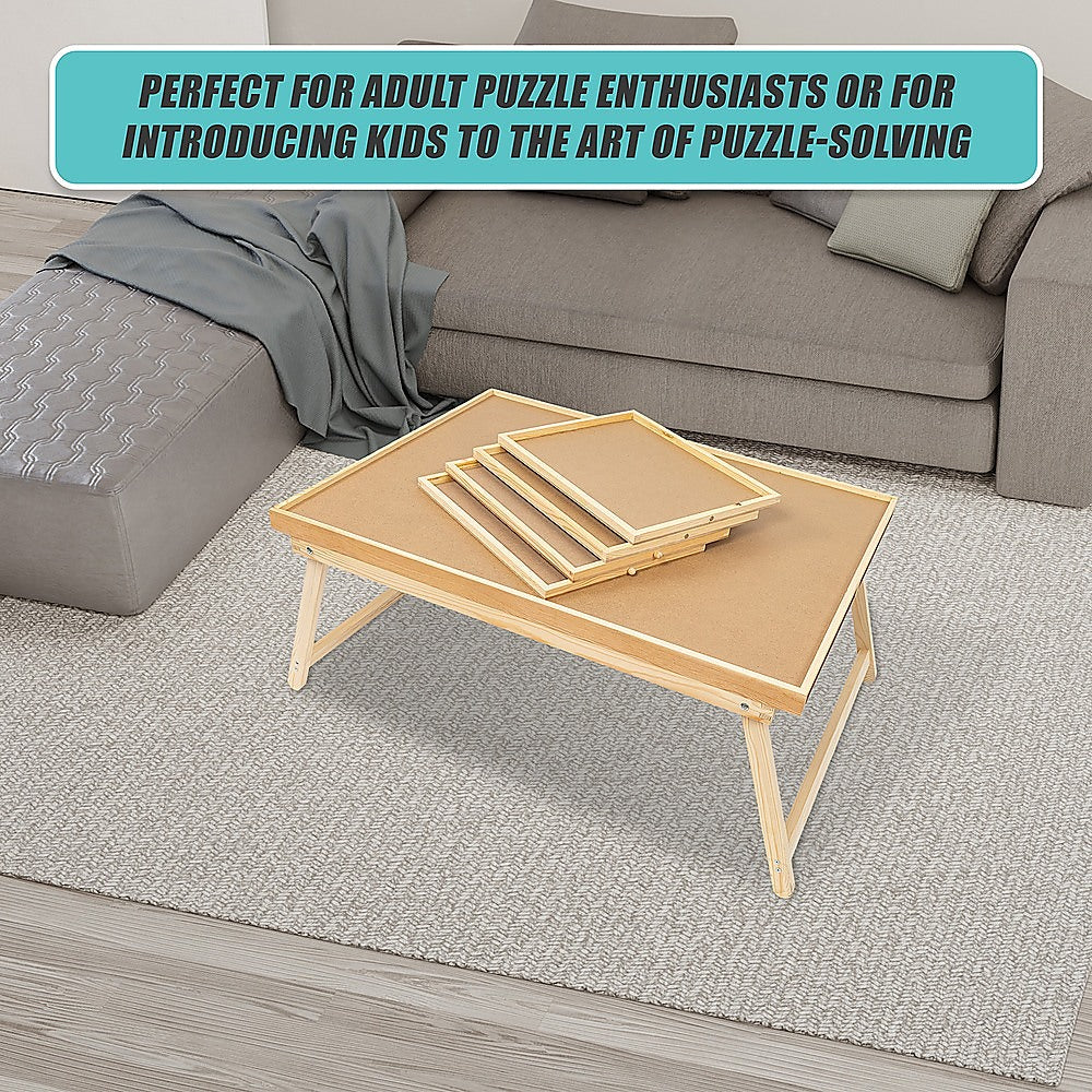 Activity Toys: 1500 Piece Wooden Jigsaw Puzzle Table  67x87cm Puzzle Board with Folding Legs