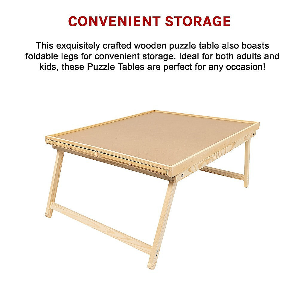 Activity Toys: 1500 Piece Wooden Jigsaw Puzzle Table  67x87cm Puzzle Board with Folding Legs