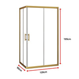 Adjustable 900x1200mm Double Sliding Door Glass Shower Screen in Gold