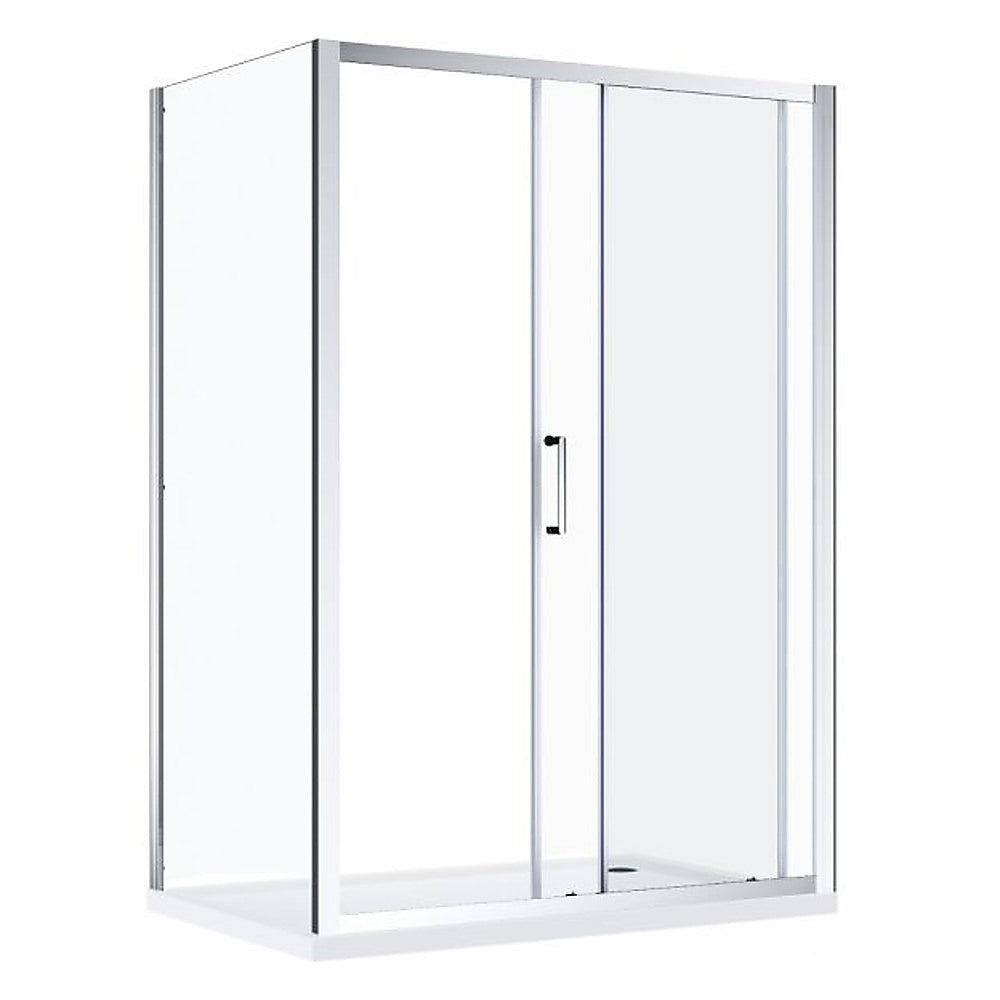 Adjustable 1800x800mm Single Door Corner Sliding Glass Shower Screen in Chrome
