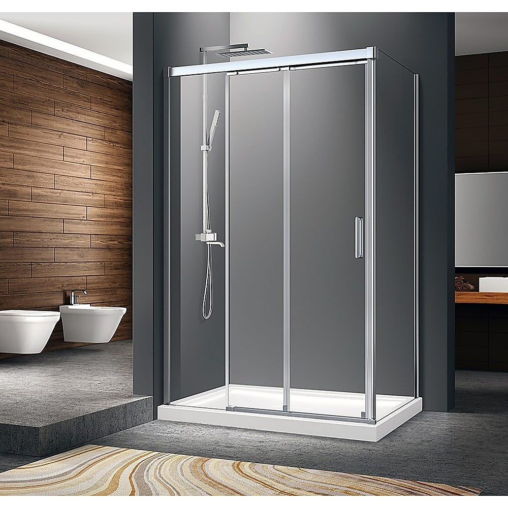 Adjustable 1800x800mm Single Door Corner Sliding Glass Shower Screen in Chrome