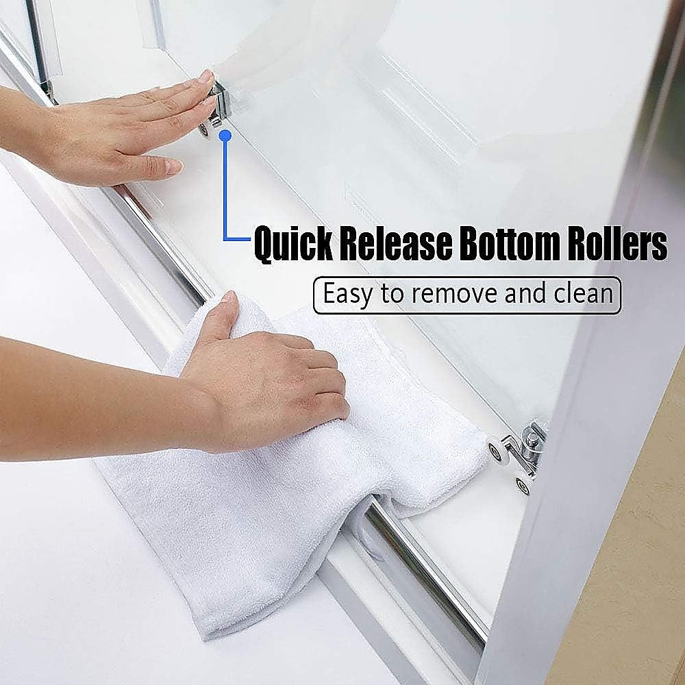Adjustable 1800x1010mm Single Door Corner Sliding Glass Shower Screen in Chrome