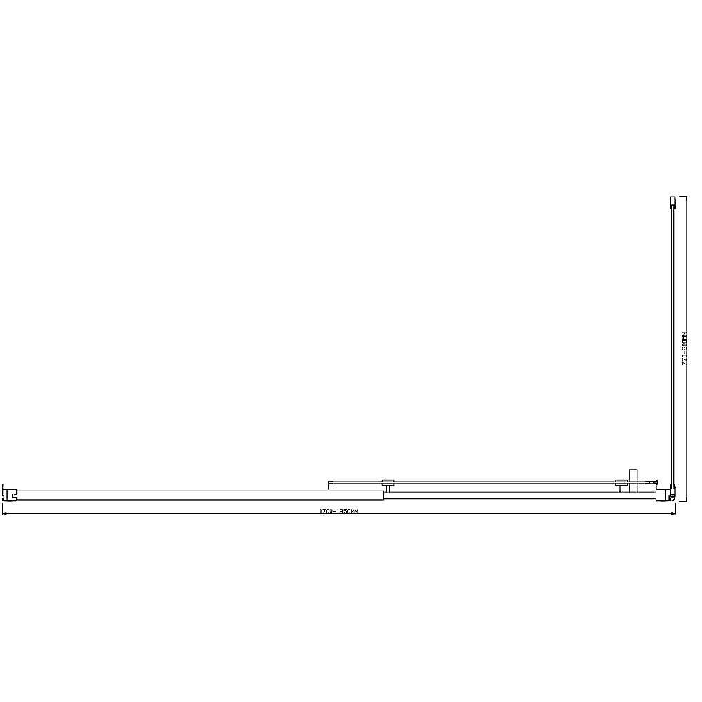 Shower Heads & Screens: 150mm Adjustable (1850x800mm) Single Door Corner Sliding Glass Shower Screen in Black