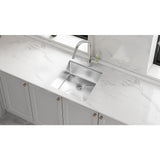 Kitchen Sinks: 510x450mm Handmade Stainless Steel Undermount / Topmount Kitchen Laundry Sink with Waste