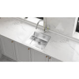 Kitchen Sinks: 510x450mm Handmade Stainless Steel Undermount / Topmount Kitchen Laundry Sink with Waste