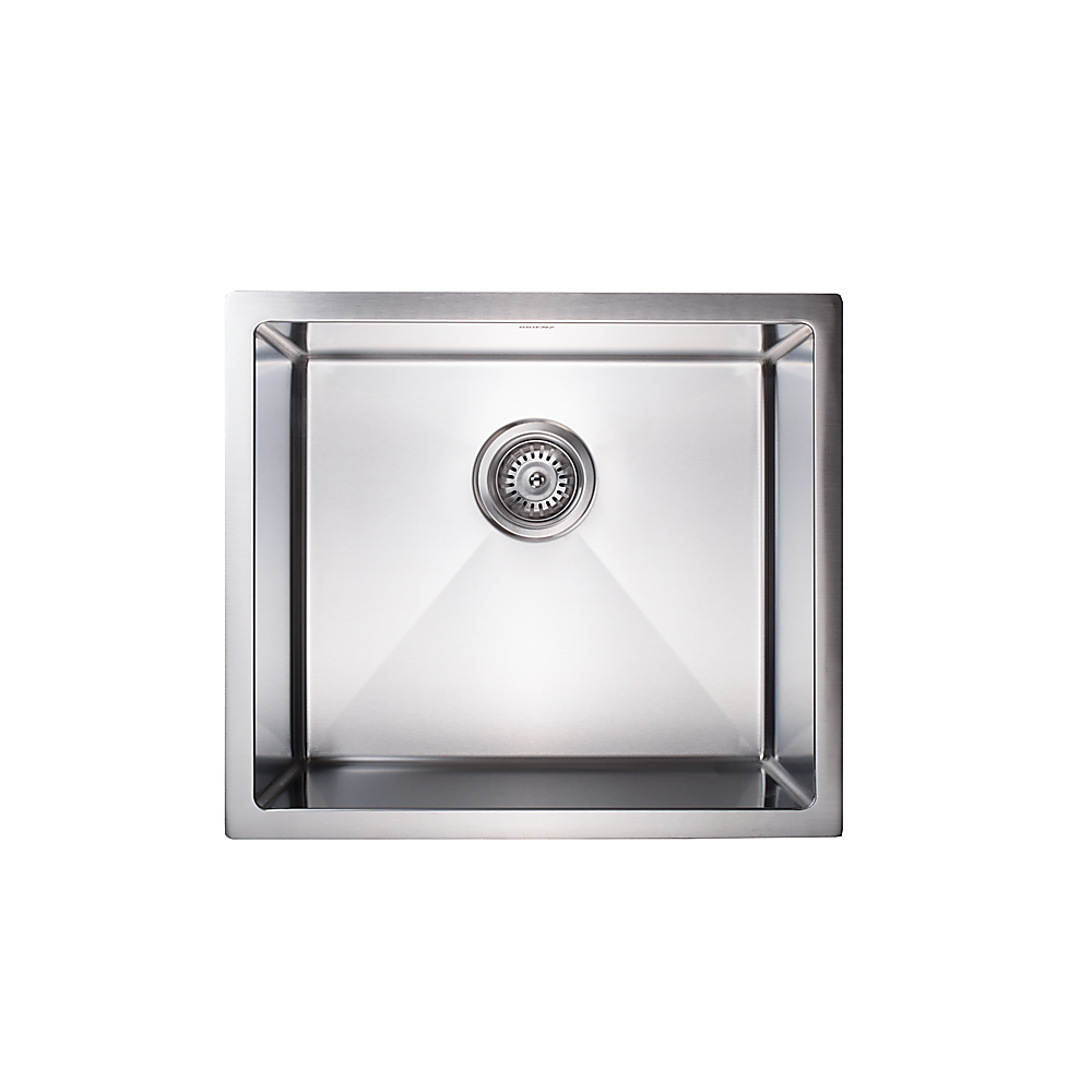 Kitchen Sinks: 510x450mm Handmade Stainless Steel Undermount / Topmount Kitchen Laundry Sink with Waste