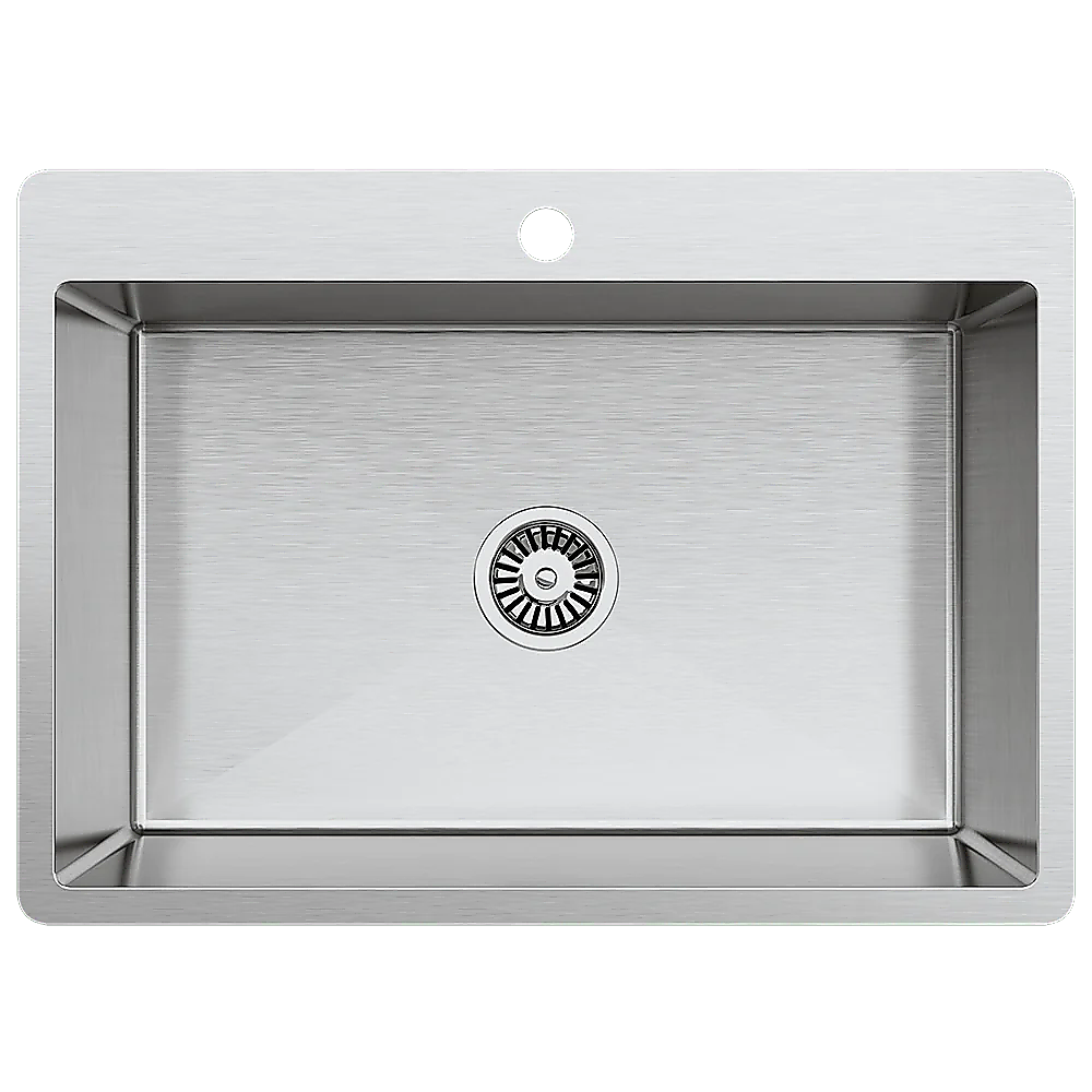 Kitchen & Bathroom DIY: 700x500mm Handmade Stainless Steel Undermount / Topmount Kitchen Laundry Sink with Waste