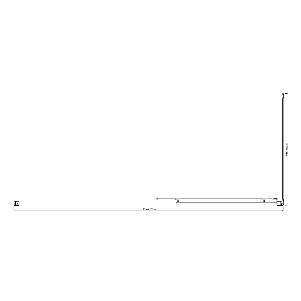 Shower Heads & Screens: 150mm Adjustable (2000x800mm) Single Door Corner Sliding Glass Shower Screen in Chrome