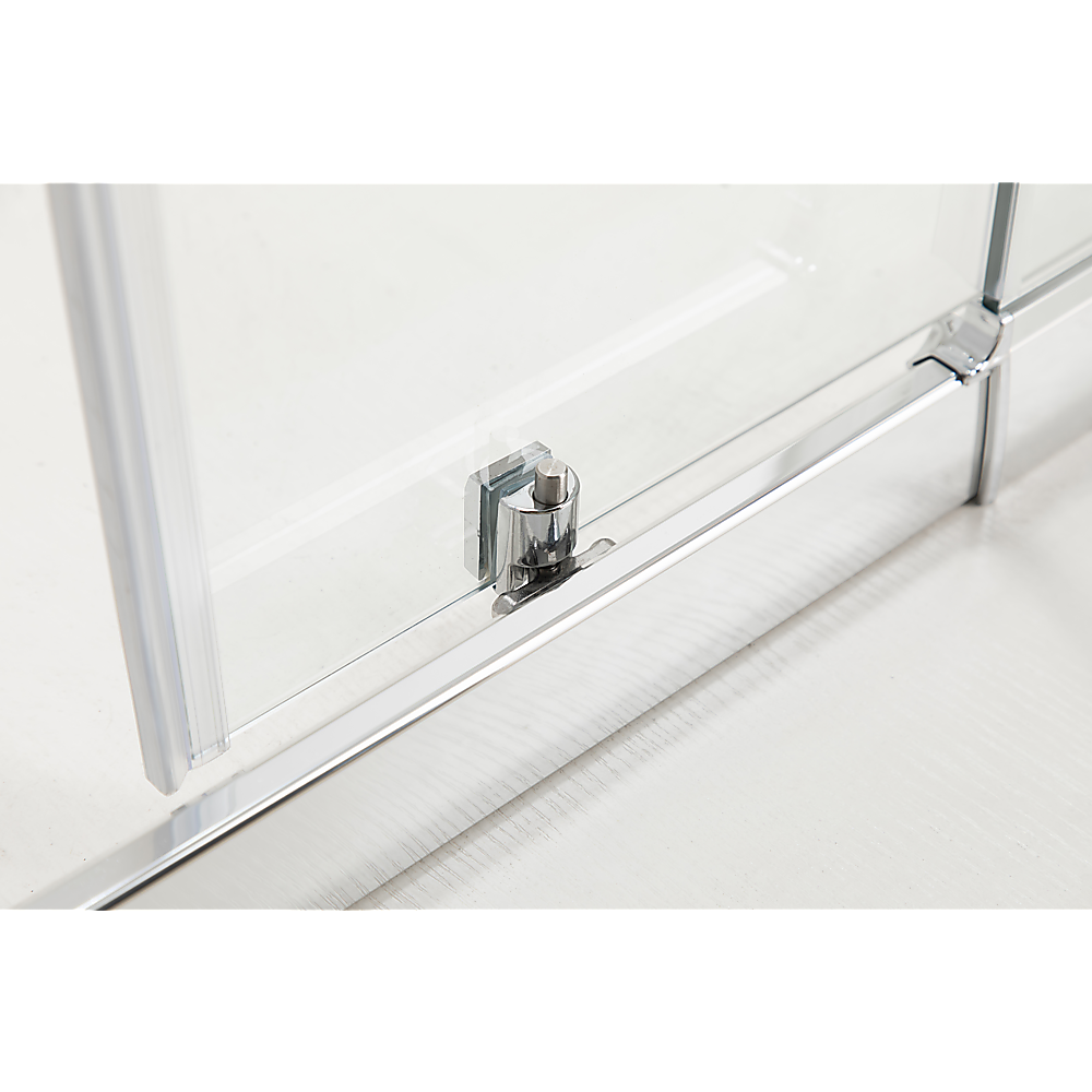 Shower Heads & Screens: 150mm Adjustable (2000x800mm) Single Door Corner Sliding Glass Shower Screen in Chrome
