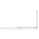 150mm Adjustable (1700x800mm) Single Door Corner Sliding Glass Shower Screen in Black