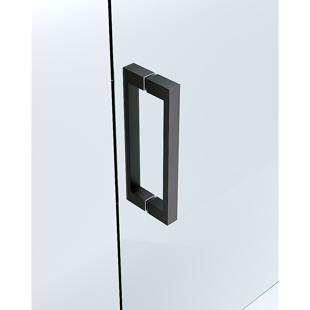 Shower Heads & Screens: 150mm Adjustable (2000x1010mm) Single Door Corner Sliding Glass Shower Screen in Black5