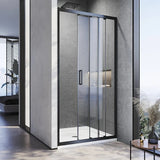 130-140cm Adjustable Wall to Wall Sliding Glass Shower Door in Black