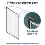 170-185cm Adjustable Wall to Wall Sliding Glass Shower Door in Chrome
