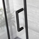 185-200cm Adjustable Wall to Wall Sliding Glass Shower Door in Black