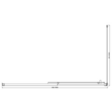 150mm Adjustable (1700x920mm) Single Door Corner Sliding Glass Shower Screen in Black