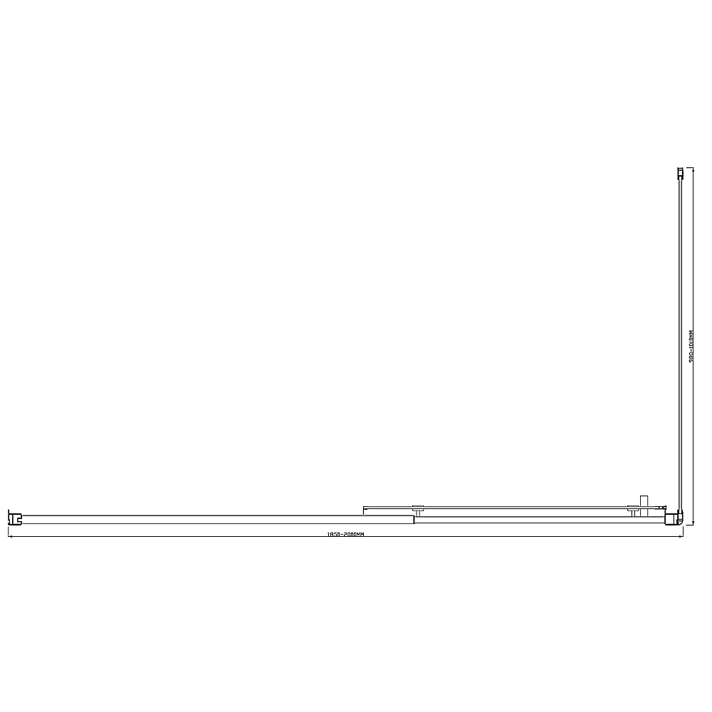 Shower Heads & Screens: 150mm Adjustable (2000x1010mm) Single Door Corner Sliding Glass Shower Screen in Chrome