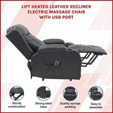 Arm Chairs & Recliners: Lift Heated Leather Recliner Electric Massage Chair with USB port