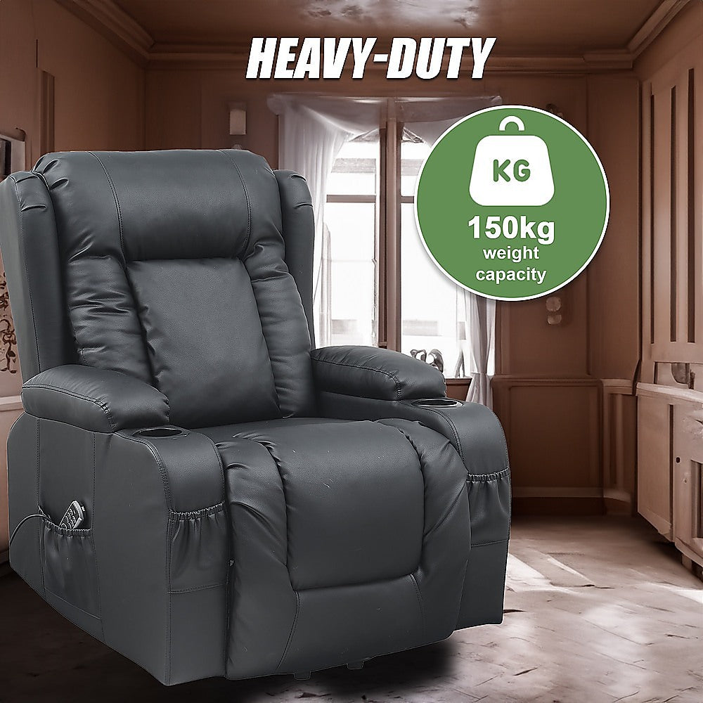 Arm Chairs & Recliners: Lift Heated Leather Recliner Electric Massage Chair with USB port